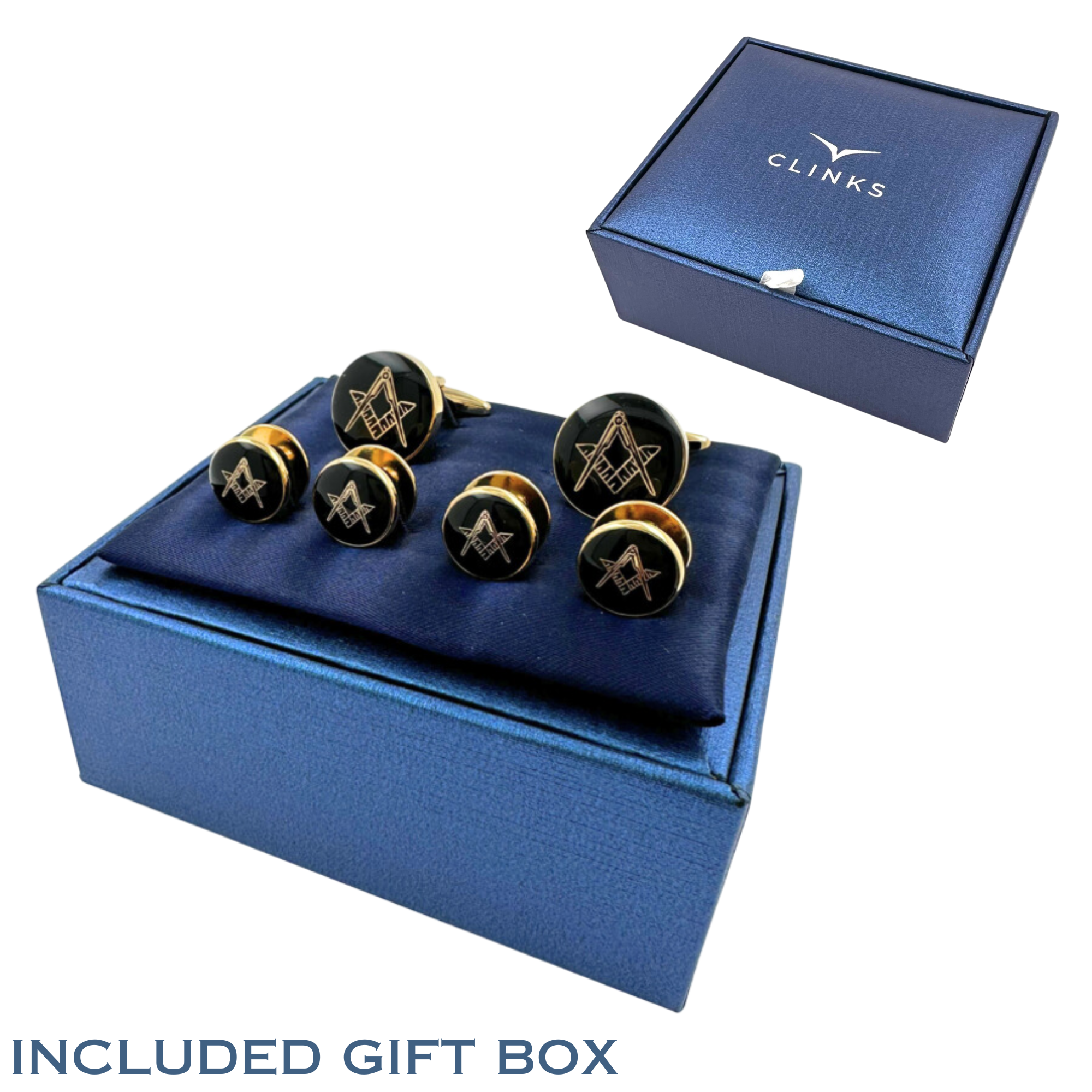 Red Footy Rugby Cufflinks and Stud Set