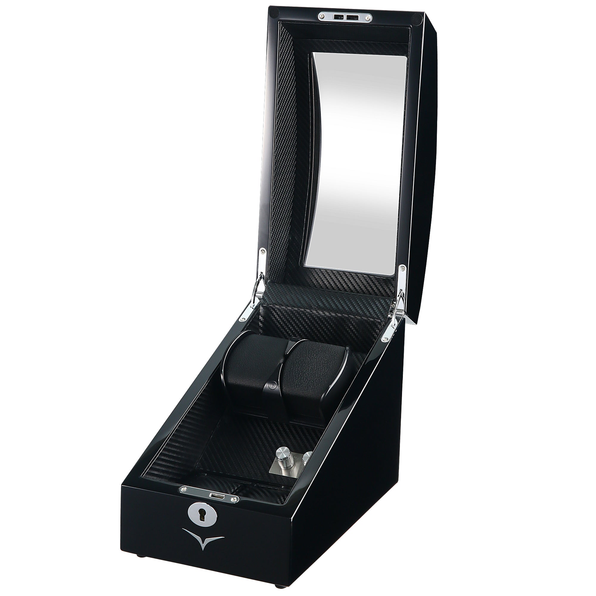 Avoca 2+2 Watch Winder Box in Black