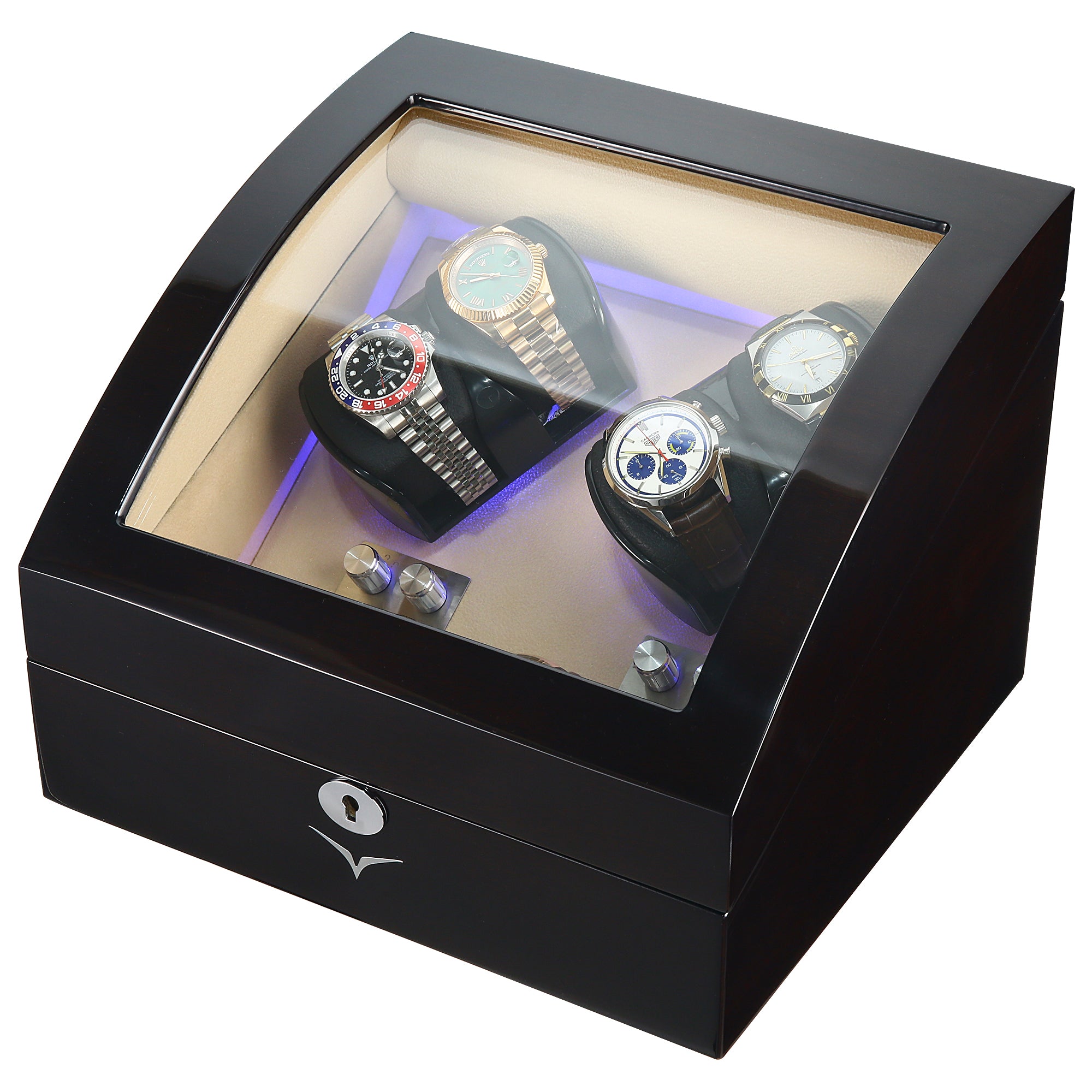 Seconds - Avoca Watch Winder Box 4 + 4 Watches in Mahogany
