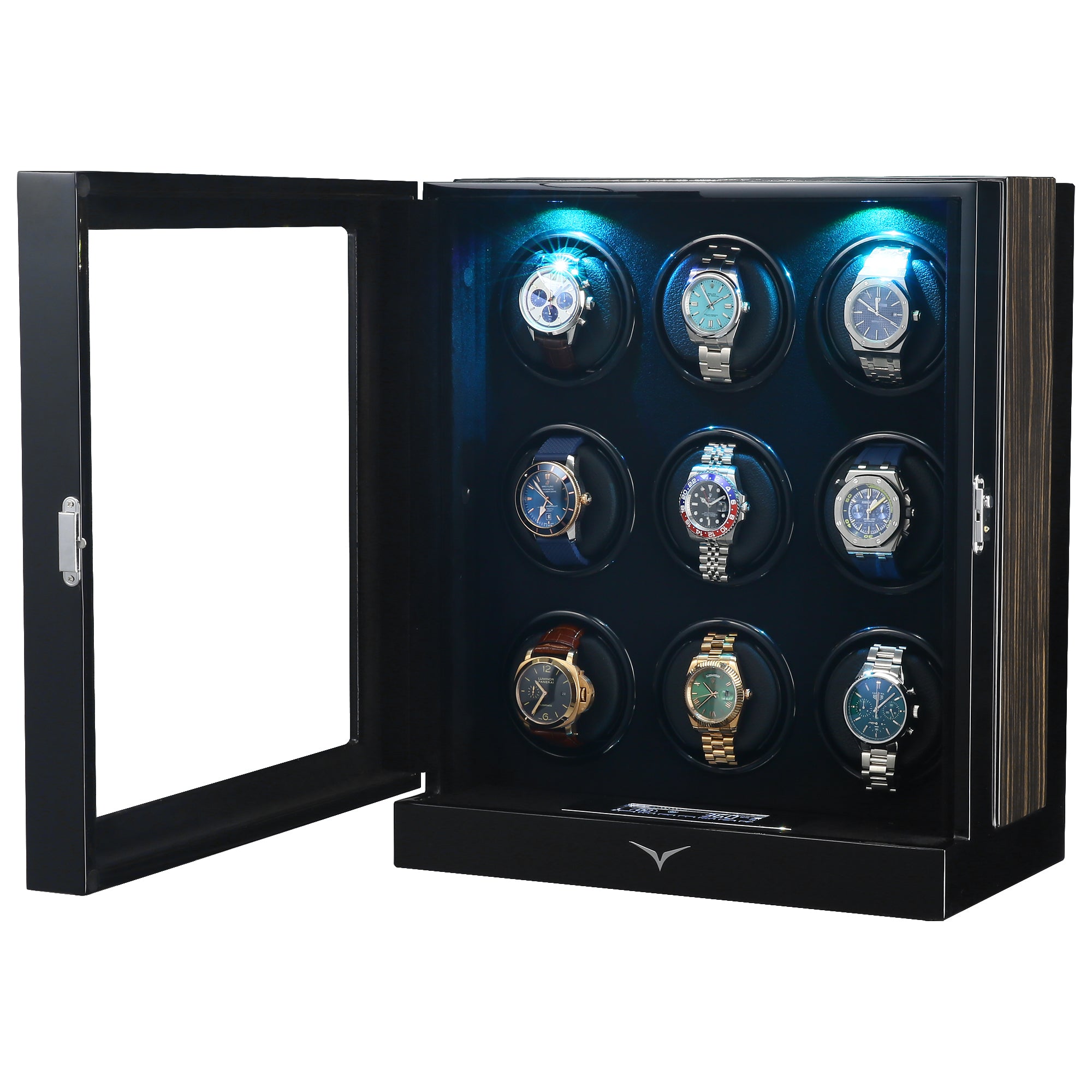 Sydney 9-Watch Winder Box in Black
