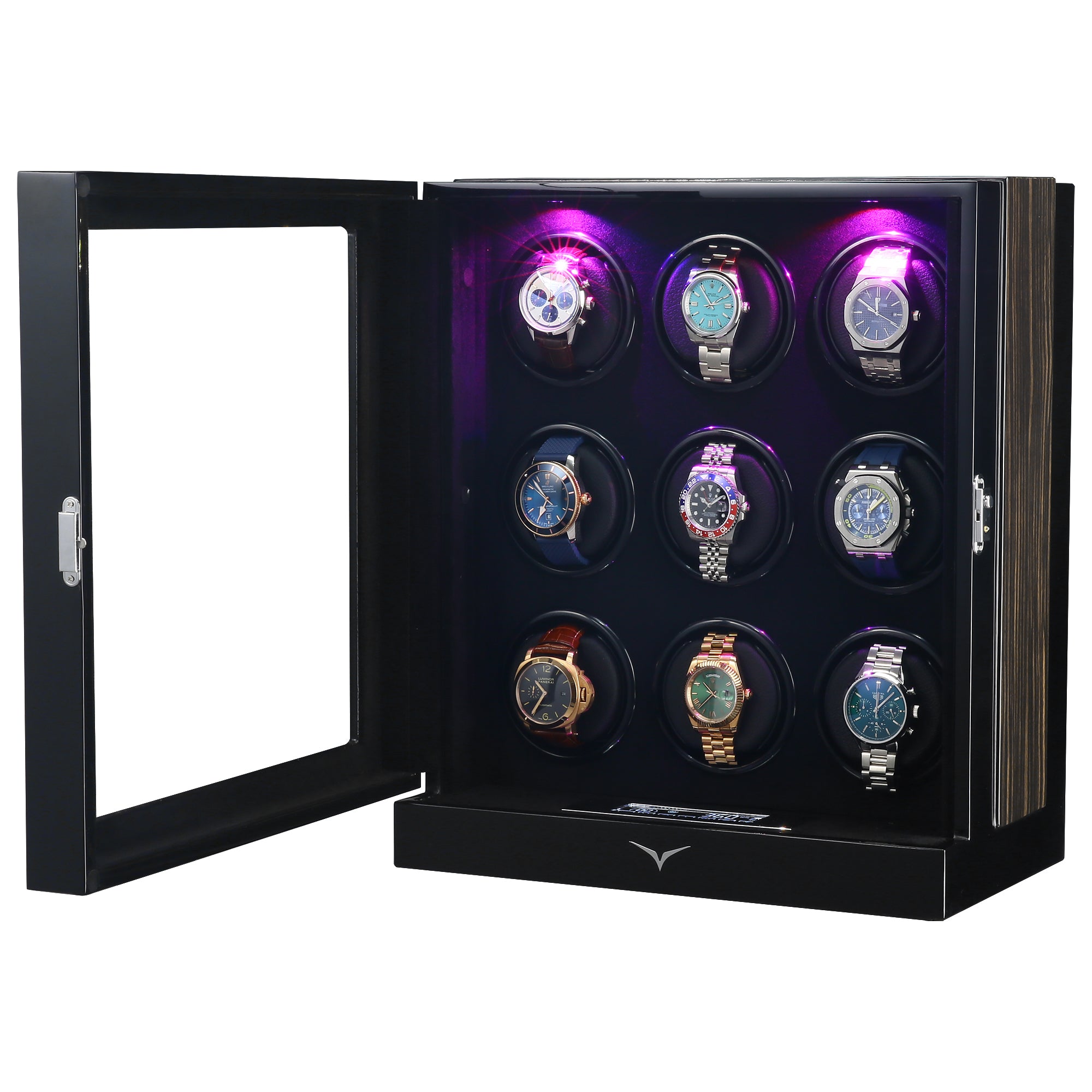Sydney 9-Watch Winder Box in Black