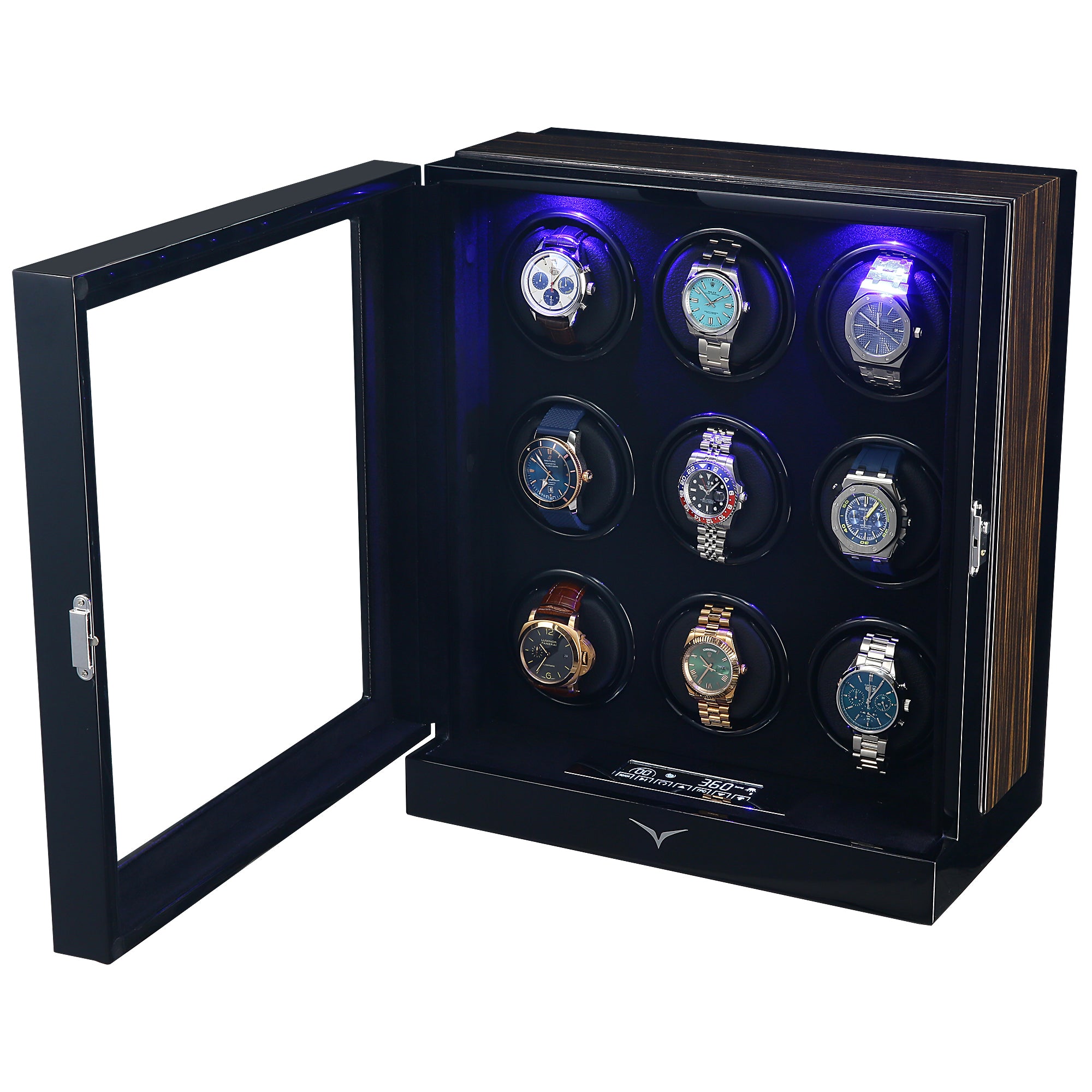 Sydney 9-Watch Winder Box in Black