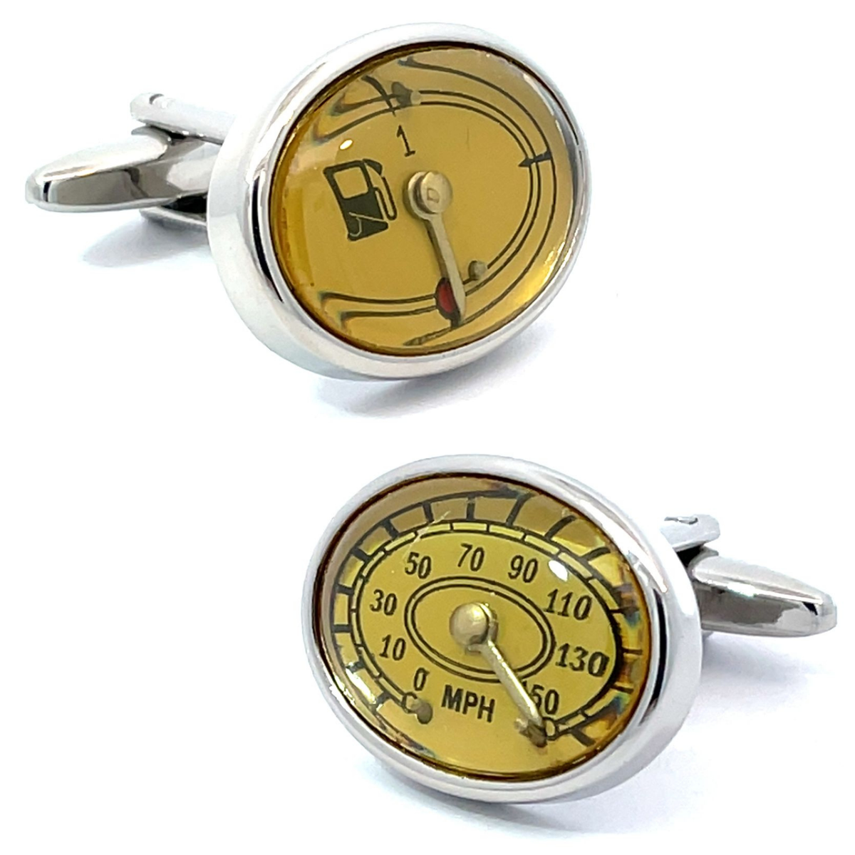 Yellow Petrol Gauge & Speedo Cufflinks