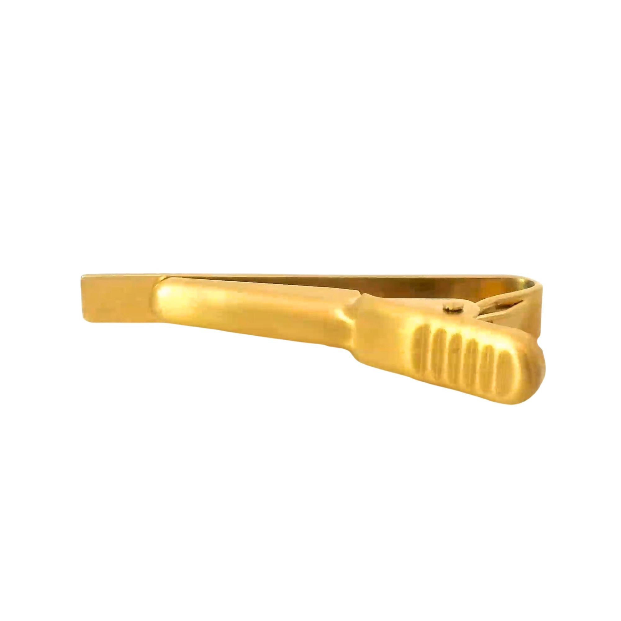 Small Brushed Gold Tie Clip 40mm Tie Clips Clinks Australia