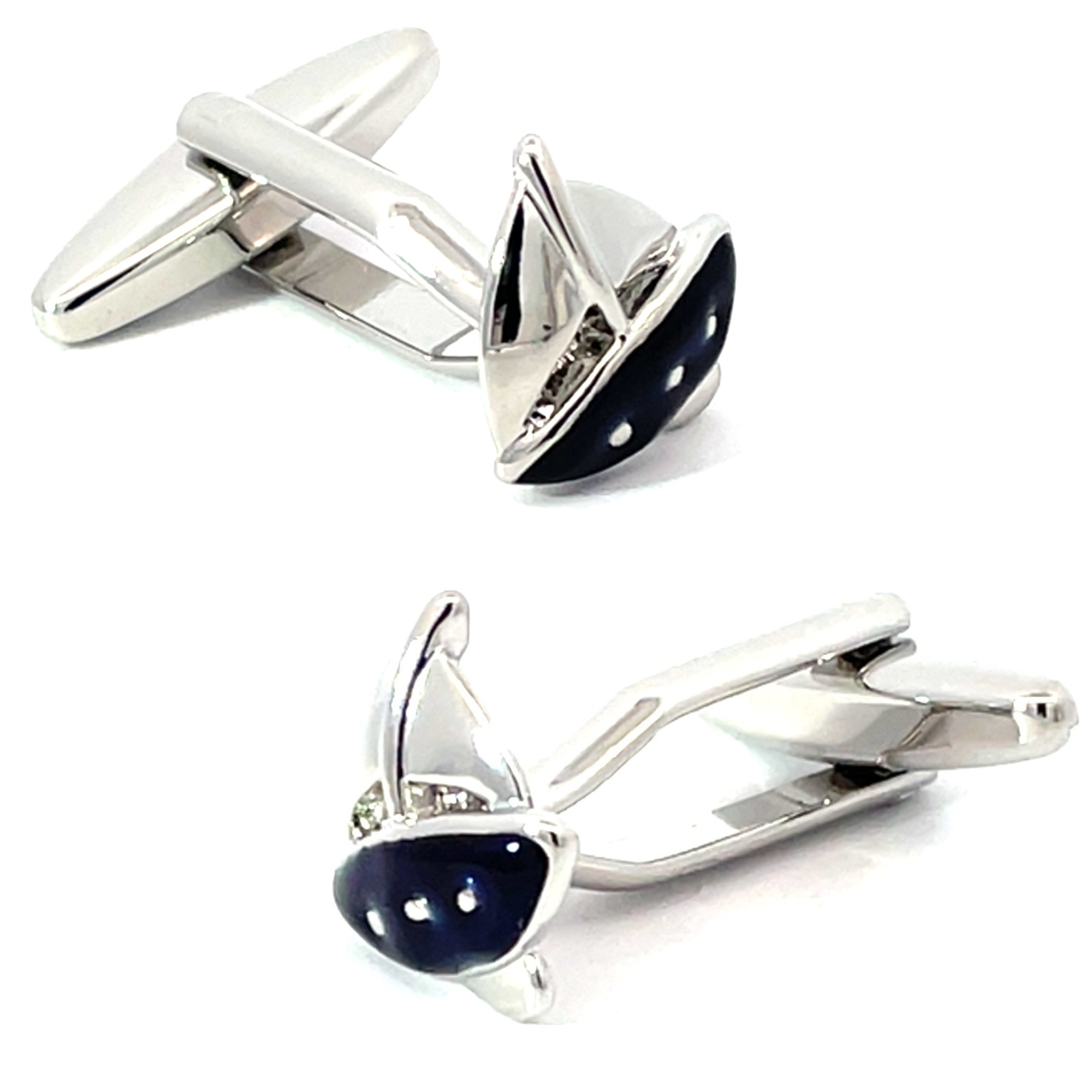Small Blue Sailboat Cufflinks