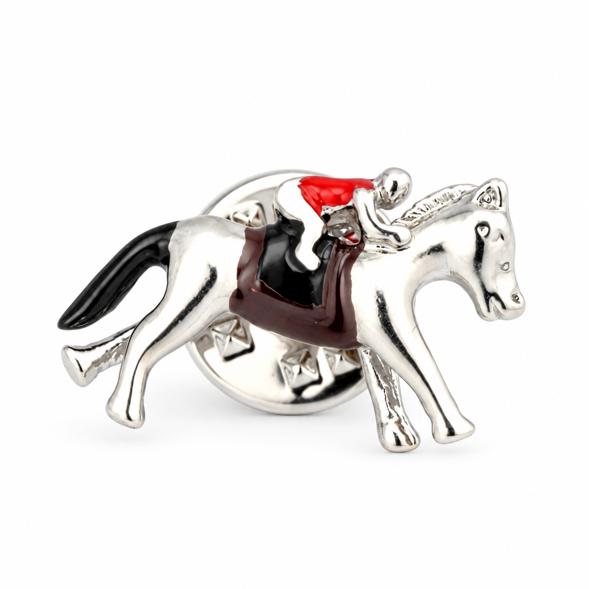 Pin de Revers Cheval et Jockey Couleur
