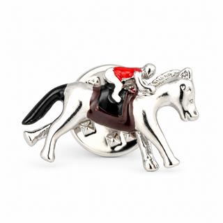 Pin de Revers Cheval et Jockey Couleur