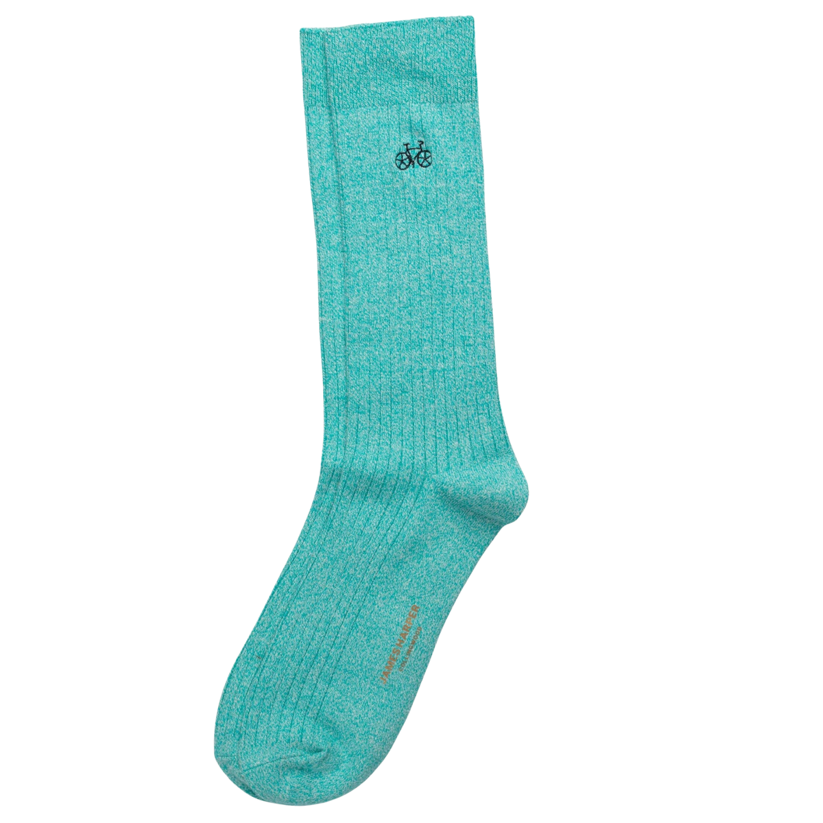 Chaussettes côtelées turquoise chiné