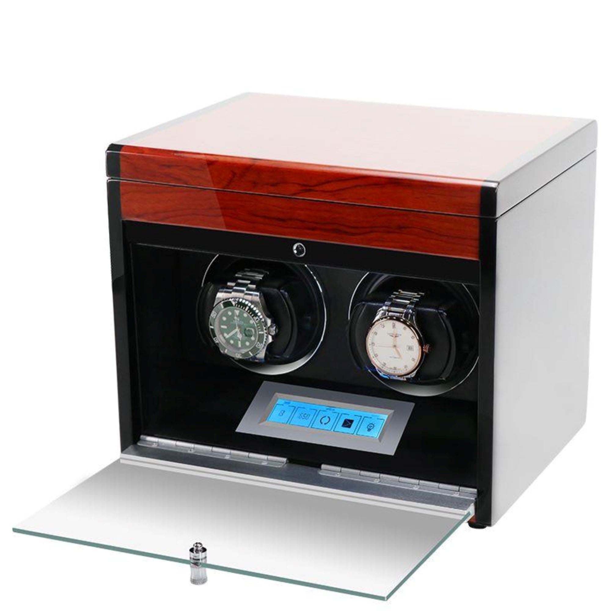 Vancouver Watch Winder for 2 Wood Grain Watch Winder Boxes Clinks 