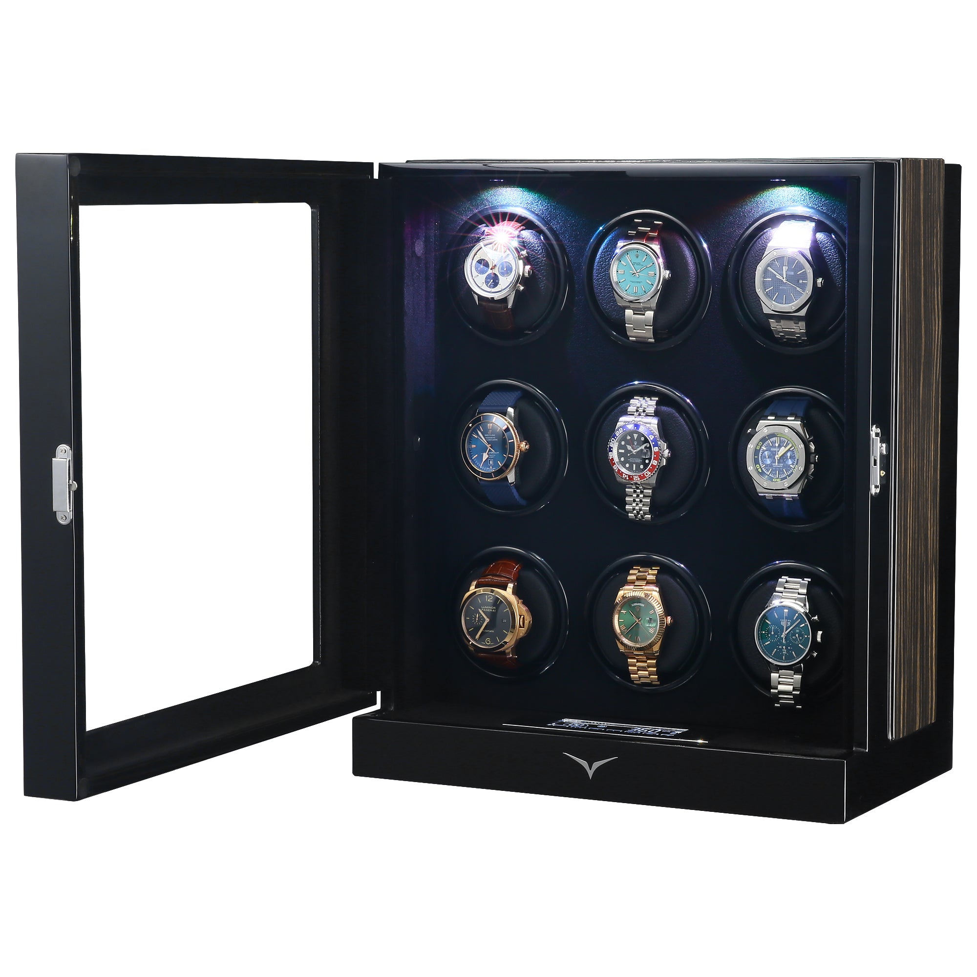 Sydney 9-Watch Winder Box in Black