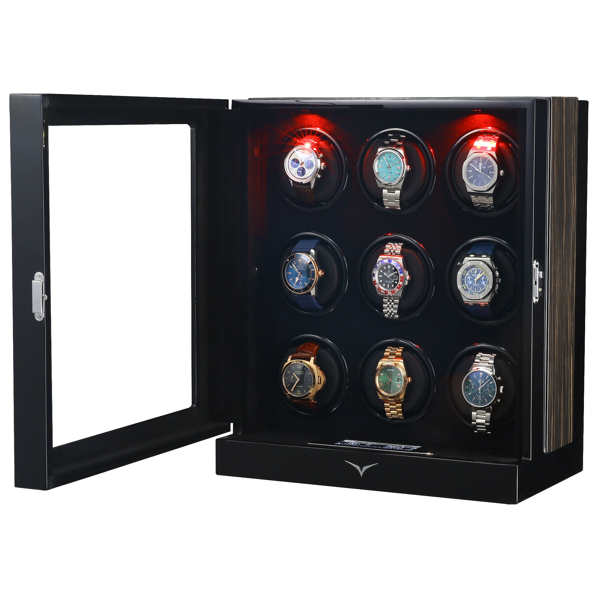 Sydney 9-Watch Winder Box in Black