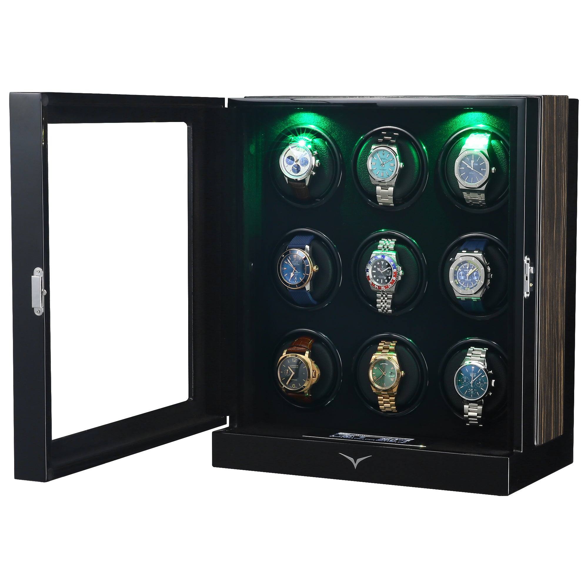 Sydney 9-Watch Winder Box in Black
