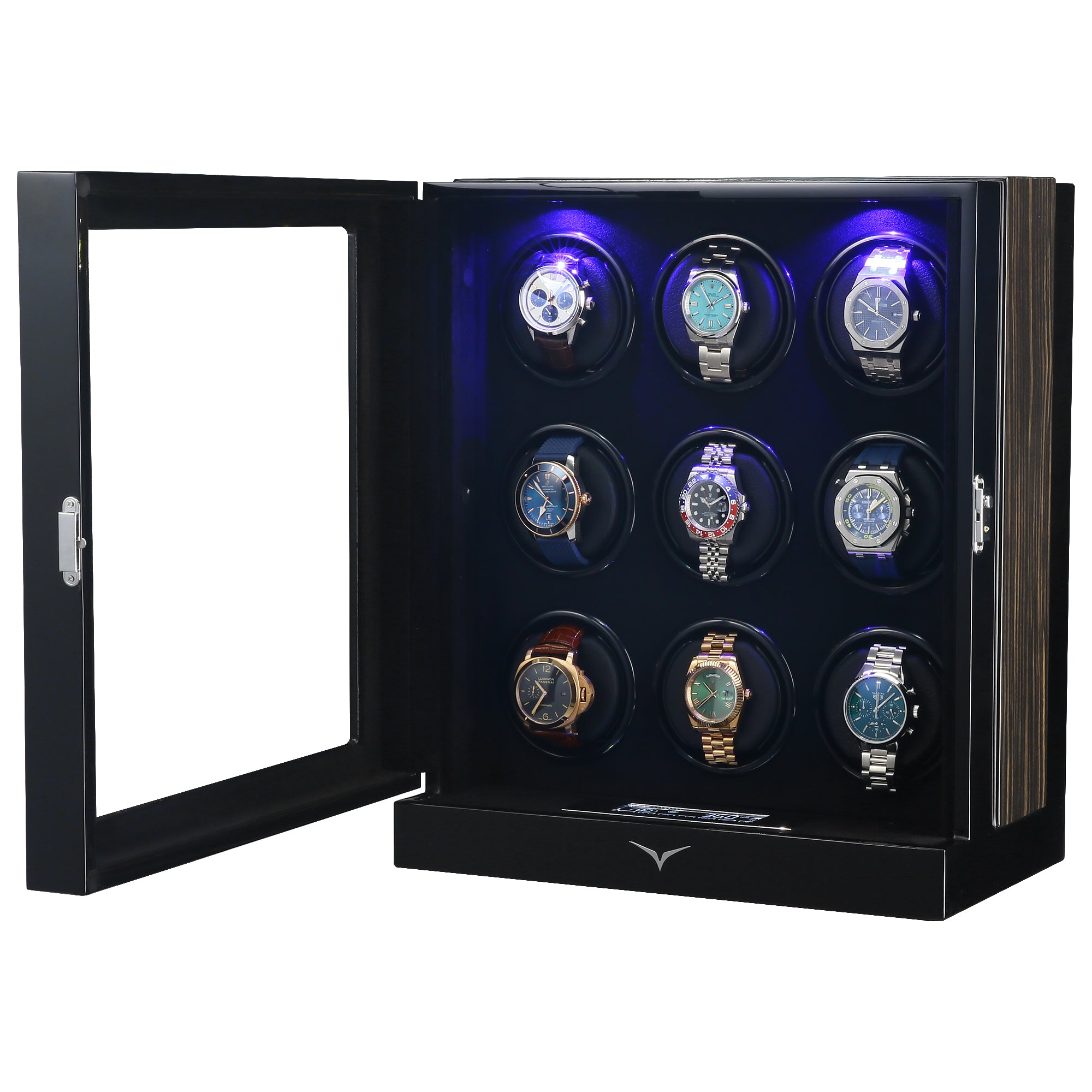 Sydney 9-Watch Winder Box in Black