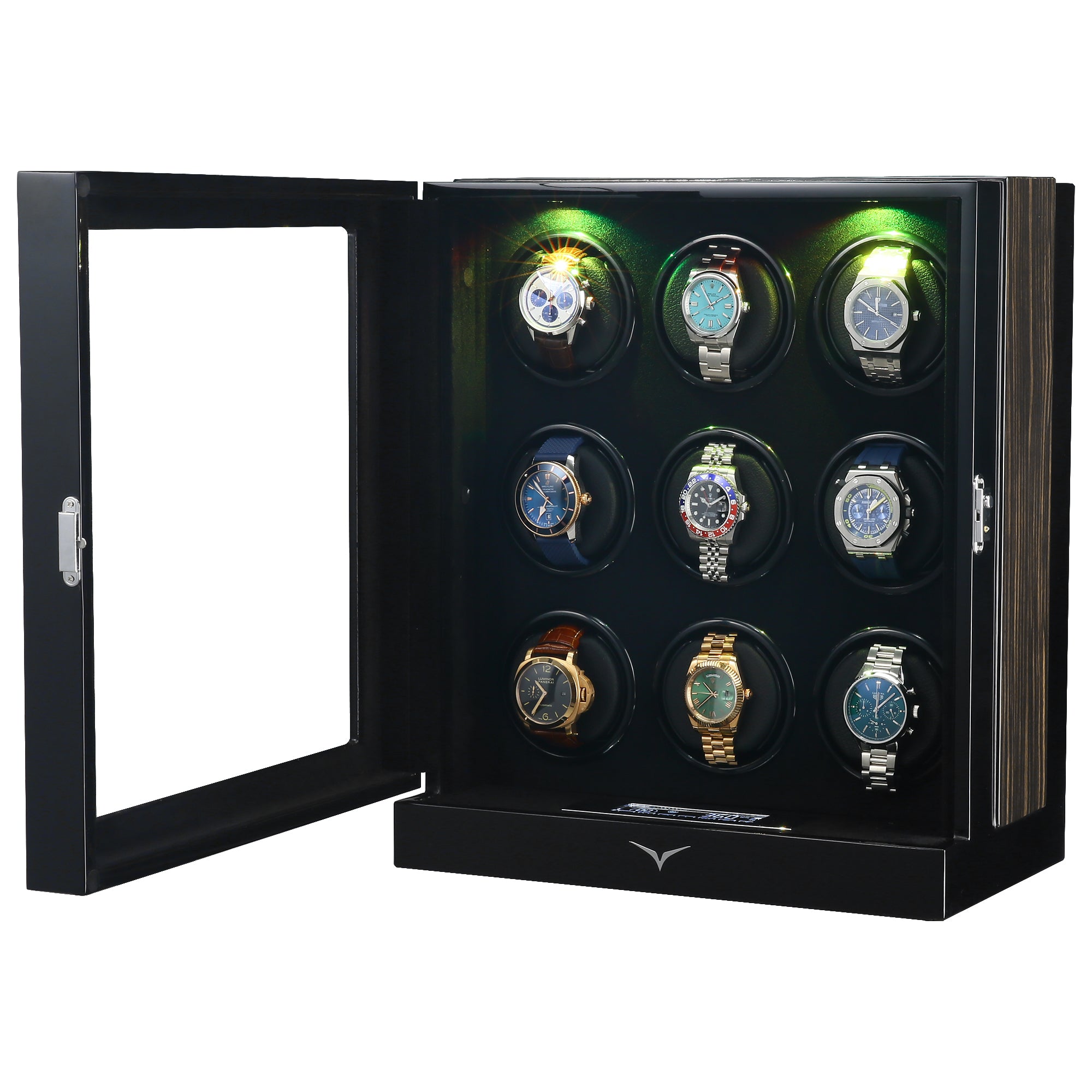 Sydney 9-Watch Winder Box in Black