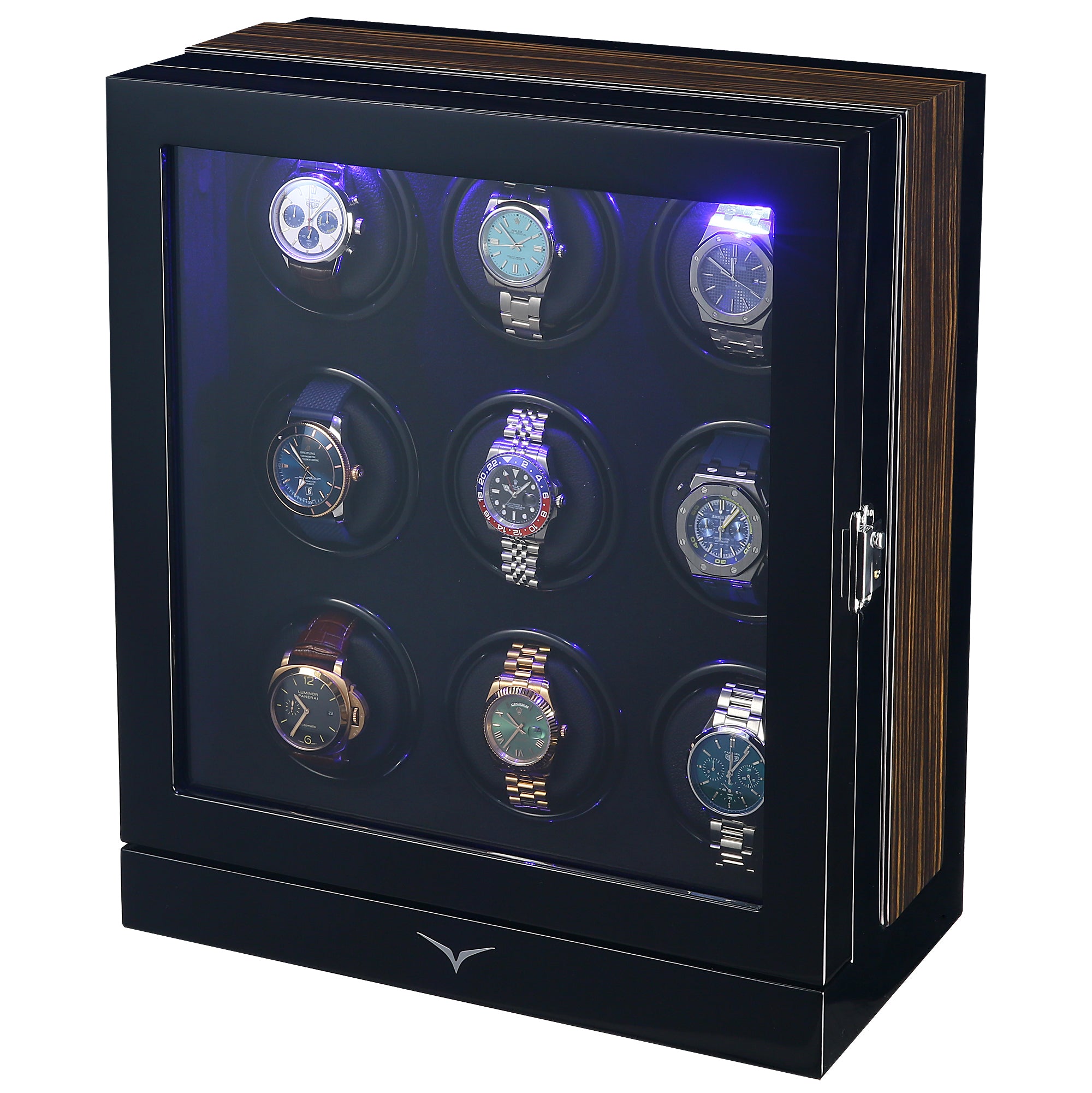 Sydney 9-Watch Winder Box in Black