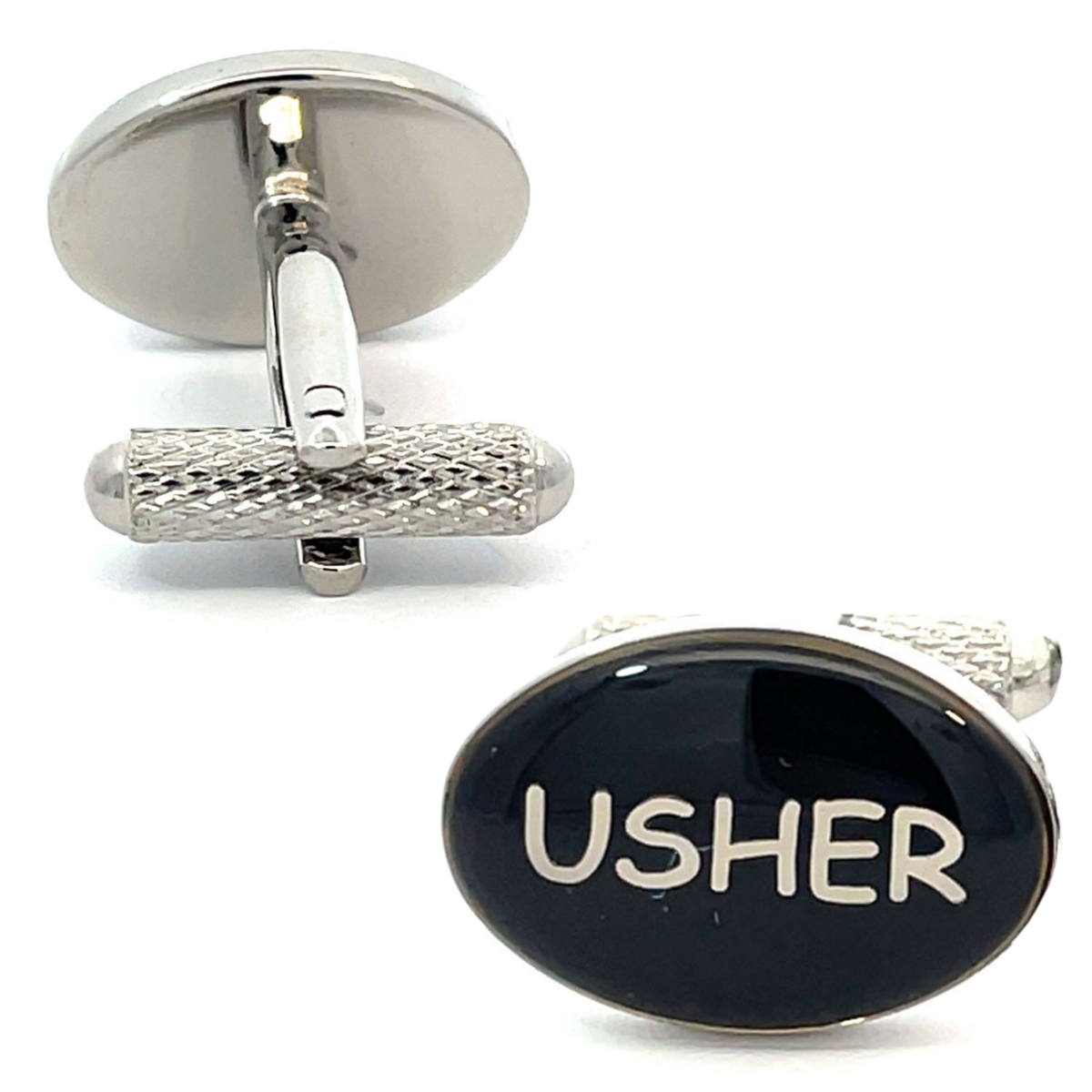 Usher Oval Wedding Cufflinks