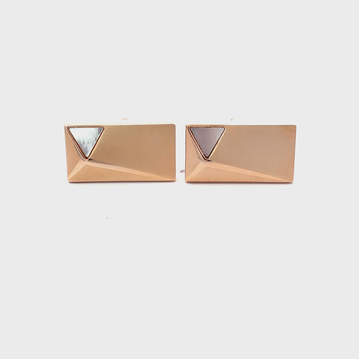 Rose Gold Peak with Mother of Pearl Cufflinks