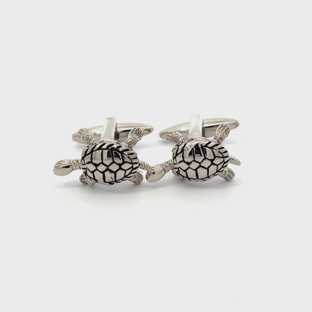 Silver Turtle Cufflinks with Moving Head & Legs