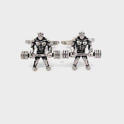 Weightlifter Bodybuilder Flex Wheeler Gym Cufflinks