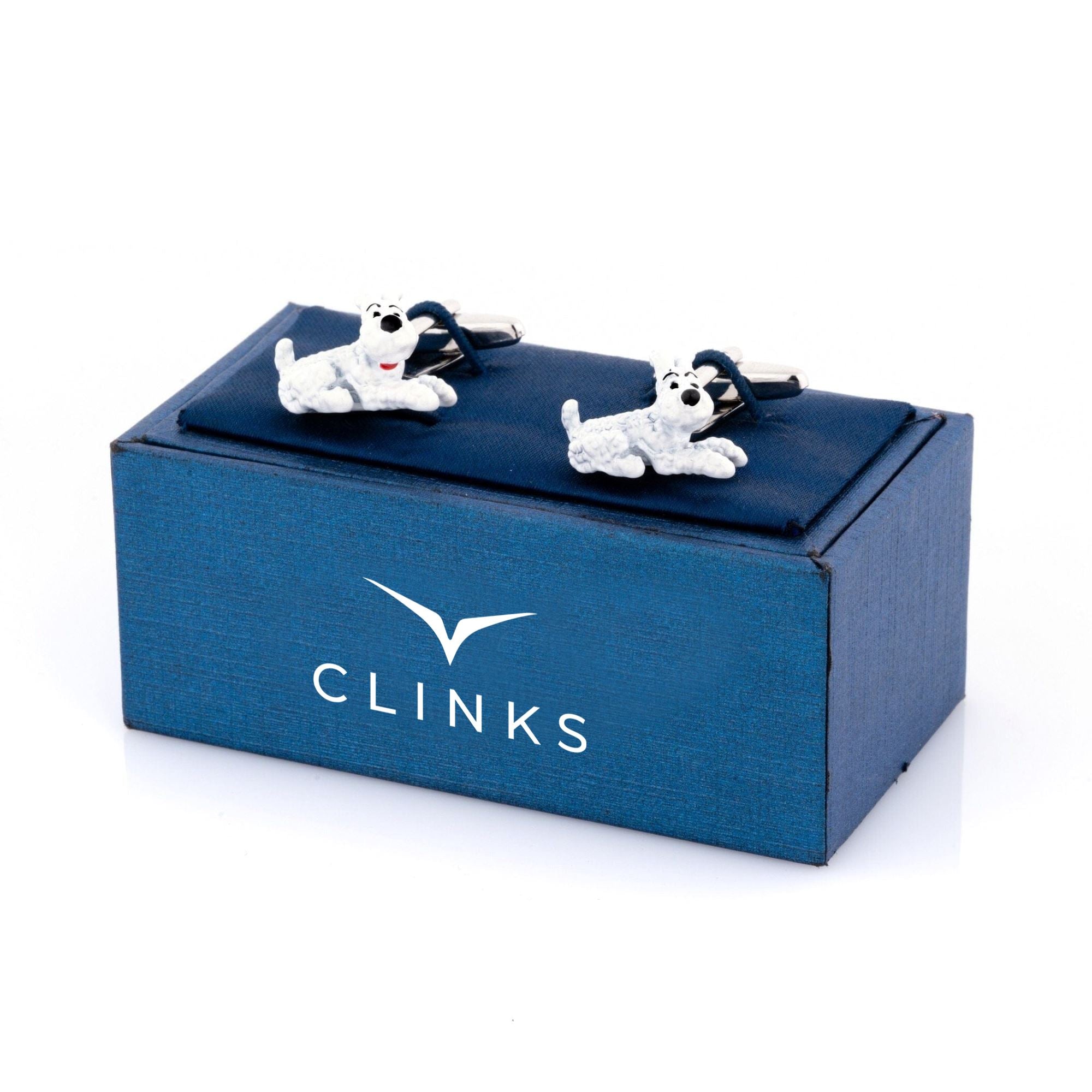 "Snowy" Tintin White Terrier Dog Cufflinks Novelty Cufflinks Clinks Australia 