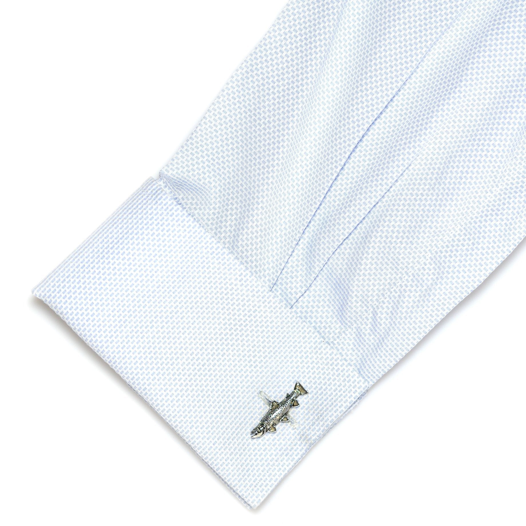 Sparkle Scaled Rainbow Trout Fish Cufflinks Novelty Cufflinks Clinks Australia 